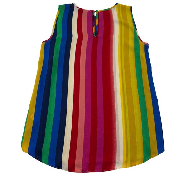 Cynthia Rowley Womens Sleeveless Rainbow Striped Top S Polyester - Picture 5 of 6